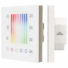 Панель-регулятора цвета RGBW сенсорная встраиваемая ARLIGHT  Sens SR-2831AC-RF-IN White (220V, RGB, 4зоны)