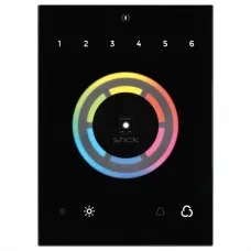 Панель-регулятора ЦТ и цвета RGB сенсорная встраиваемая ARLIGHT  Sunlite STICK-CU4 Black