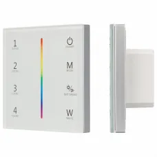 Панель-регулятора цвета RGBW сенсорная встраиваемая ARLIGHT  Sens SMART-P22-RGBW White (12-24V, 4x3A, 2.4G)