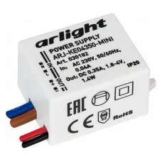 Блок питания ARJ-KE04350-MINI (1.4W, 350mA) (ARLIGHT , IP20 Пластик, 5 лет) ARLIGHT  