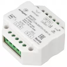 Контроллер-выключатель SMART-TUYA-SWITCH-PUSH-IN (230V, 1.5A, WiFi, 2.4G) (IP20 Пластик, 5 лет) ARLIGHT