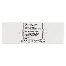 Блок питания ARV-SP-24024-FLAT-PFC (24V, 1A, 24W) (ARLIGHT , IP20 Пластик, 5 лет) ARLIGHT  