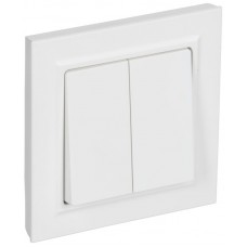 Выключатель 2-кл. СП BRITE ВСР10-2-0-БрАБ 10А в сборе арктич. бел. IEK BR-V20-0-10-K91-F