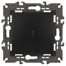 Выключатель 1-кл. СП Elegance 14-1102-05 10А IP20 250В 10AX с подсветкой механизм антрацит Эра Б0034219