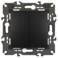 Переключатель 2-кл. СП Elegance 14-1106-05 10А IP20 250В 10AX механизм антрацит Эра Б0034247