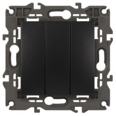 Выключатель 3-кл. СП Elegance 14-1107-05 10А IP20 250В 10AX механизм антрацит Эра Б0034254