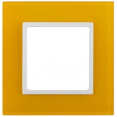 Рамка 1-м 14-5101-21 стекло Elegance желт.+бел. ЭРА Б0034476