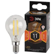 Лампа светодиодная филаментная F-LED P45-11w-827-E14 P45 11Вт шар E14 тепл. бел. ЭРА Б0047012