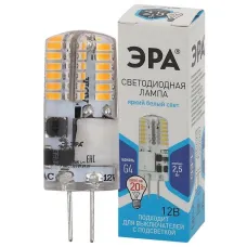 Лампа светодиодная LED-JC-2.5W-12V-SLC-840-G4 JC 2.5Вт капсульная 4000К нейтр. бел. G4 12В Эра Б0049090