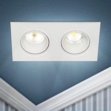 Светильник встраиваемый декоративный KL90-2 WH MR16/GU5.3 бел. пластик. Эра Б0054371