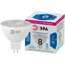 Лампа светодиодная STD LED Lense MR16-8W-840-GU5.3 8Вт MR16 софит 4000К нейтр. бел. GU5.3 650лм 170-265В линзованная Эра Б0054939