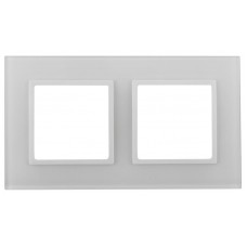 Рамка 2-м 14-5102-01 стекло Elegance бел.+бел. Эра Б0059168