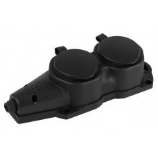 Колодка ЭРА KX-2e-B-IP44 каучуковая с заземлением 2 розетки 16A IP44 черн. Эра Б0068451