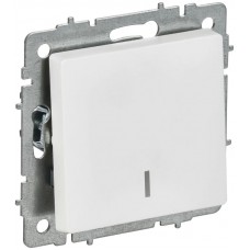 Выключатель проходной 1-кл. СП BRITE ВС10-1-7-БрАБ 10А с индикацией механизм арктич. бел. IEK BR-V12-1-10-K91