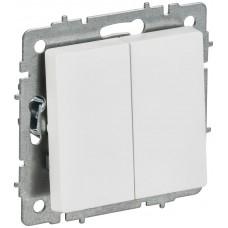 Выключатель 2-кл. СП BRITE ВС10-2-0-БрАБ 10А механизм арктич. бел. IEK BR-V20-0-10-K91