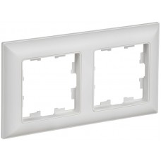 Рамка 2-м BRITE РУ-2-БрАБ арктич. бел./бел. IEK BR-M22-12-K91
