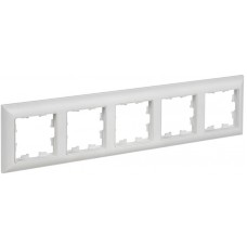 Рамка 5-м BRITE РУ-5-БрАБ арктич. бел./бел. IEK BR-M52-12-K91