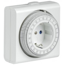 Розетка-таймер механический РТМ-3 15мин 24ч 96on/off 16А IP20 IEK ERT-21-1-16-S-15-0-20-K01