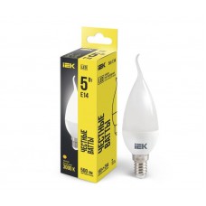 Лампа светодиодная CB35 5Вт свеча на ветру 3000К тепл. бел. E14 450лм 230-240В IEK LLE-CB35-5-230-30-E14