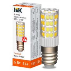Лампа светодиодная CORN 5Вт капсула 3000К E14 230В керамика IEK LLE-CORN-5-230-30-E14