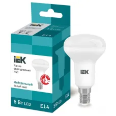 Лампа светодиодная Eco 5Вт R50 4000К нейтр. бел. E14 450лм 230-240В IEK LLE-R50-5-230-40-E14