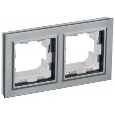 Рамка 2-м IP44 BRITE РУ-2-БрС-44 сталь IEK BR-M22-44-K46
