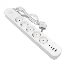 Удлинитель 5х3м IP20 2USB 2.4А+2type-C LUX 1.5кв.мм EKF UBA-LUX-503-TC