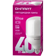 Лампа светодиодная высокомощная 82 902 OLL-T100-40-230-840-E27E40 40Вт 4000К нейтр. бел. E27/E40 3200лм 176-264В ОНЛАЙТ 82902