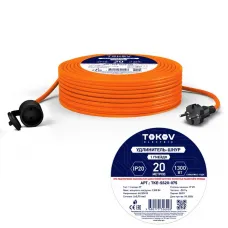 Удлинитель-шнур 1х20м без заземл. 6А IP20 2х0.75 TOKOV ELECTRIC TKE-SS20-075