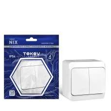 Выключатель 2-кл. ОП Nix 10А IP54 250В бел. TOKOV ELECTRIC TKE-NX-V2-C01-IP54