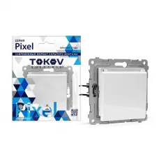 Розетка 1-м СП Pixel 16А IP20 с заземл. защ. шторки с крышкой механизм бел. TOKOV ELECTRIC TKE-PX-R1ZSW1-C01