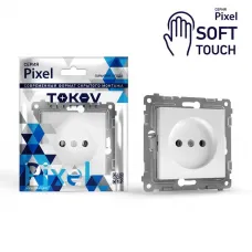 Розетка 1-м СП Pixel 16А IP20 без заземл. защ. шторки механизм айс TOKOV ELECTRIC TKE-PX-R1SF-C34