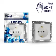 Розетка 1-м СП Pixel 16А IP20 с заземл. защ. шторки механизм айс TOKOV ELECTRIC TKE-PX-R1ZSF-C34