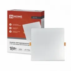 Светильник светодиодный SLP-FL 18Вт 4000К IP20 1620лм 230В 121мм с рег. монтаж. 45-100мм встраив. безрамочн. панель бел. IN HOME 4690612041797