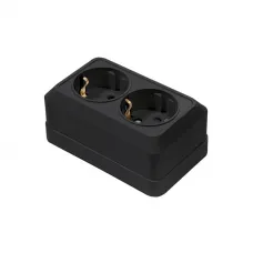 Розетка 2-м BOLLETO с заземл. накладная черн. 7128B IN HOME 4690612061061