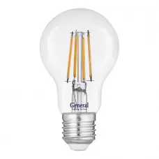 Лампа светодиодная филамент GLDEN-A60S-10-230-E27-2700, E-27, 2700 К GENERAL