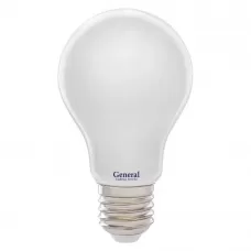 Лампа светодиодная филамент GLDEN-A60S-M-13-230-E27-4500, E-27, 4500 К GENERAL
