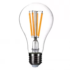 Лампа светодиодная филамент GLDEN-A65S-20ВТ-DEM-230-E27-4500, E-27, 4500 К GENERAL