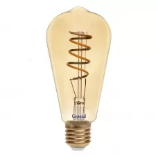 Лампа светодиодная филамент GLDEN-ST64SS-7-230-E27-2700, E-27, 2700 К, золотая GENERAL