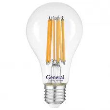 Лампа светодиодная филамент GLDEN-A65S-25ВТ-230-E27-2700, E-27, 2700 К GENERAL