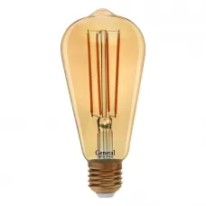 Лампа светодиодная филамент GLDEN-ST64S-DEM-13-230-E27-2700, E-27, 2700 К, золотая GENERAL