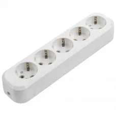 Розеточная колодка GSB-16-5-G-IP20 Easy, 16А, 5 мест, с заземлением, без выключателя, IP20