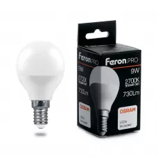 Лампа светодиодная Feron.PRO LB-1409 Шарик E14 9W 2700K