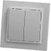Выключатель 2-клавишный, STEKKER, PSW10-9004-01, 250В, 10А, серия Эрна, белый
