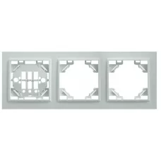 Рамка 3-местная горизонтальная STEKKER, PFR00-9003-01, серия Эрна, белый