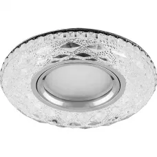 Светильник встраиваемый с белой LED подсветкой Feron CD879 потолочный MR16 G5.3 прозрачный