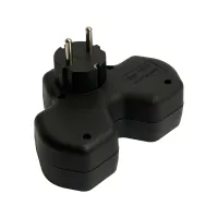 Разветвитель сетевой 3-местный с/з STEKKER ADP16-13-21, 250V,16A, ABS огнеустойчивый пластик, черный