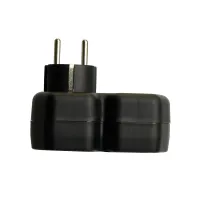 Разветвитель сетевой 2-местный с/з STEKKER ADP16-12-21, 250V,16A, ABS огнеустойчивый пластик, черный