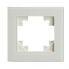 Рамка 1-местная для сенсорных механизмов, подсветки, стекло, STEKKER, GFR00-7001-01S, серия Катрин, белый