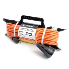 Удлинитель-шнур на рамке 1-местный б/з Stekker, HM02-02-20, 20м, 2*0,75, серия Home, оранжевый